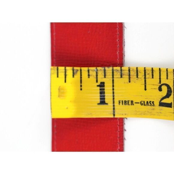 VINTAGE RED GENUINE LEATHER 1 1/8"Wd SOFT CASUAL DRESS WOMEN'S BELT Sz XS/S (B96 - Picture 7 of 11